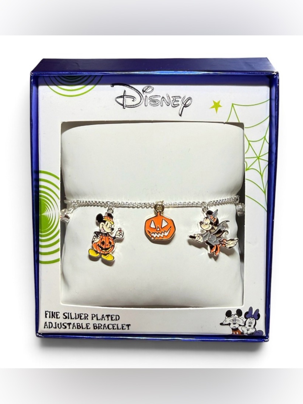 Disney LA Rocks Mickey Minnie Halloween Pumpkin Witch Charm Bracelet NIB
